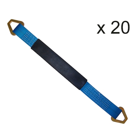 Tie 4 Safe 2" x 18" Axle Straps w/ Sleeve & D Rings, WLL: 3, 333 lbs., PK20 RT41A-18M18-BU-C-20